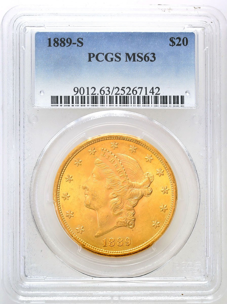 USA 20 Dolarów 1889 S San Francisco PCGS MS63